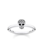 Thomas Sabo Ezüst gyűrű cirkóniával kirakott koponyával 