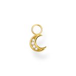 Thomas Sabo Fél pár aranyozott ezüst hold fülbevaló dísz cirkóniával EP003-414-14