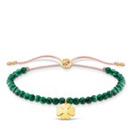Thomas Sabo Malachit állítható karkötő aranyozott ezüst lóherével A1983-140-6-L20