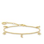 Thomas Sabo Aranyozott ezüst karkötő holddal és csillaggal A1994-414-14-L19v
