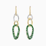 Swarovski The elements arany színű fülbevaló zöld kristályokkal 5569183