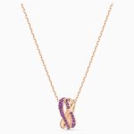 Swarovski Twist rows rozé nyaklánc lila kristályokkal 5563907