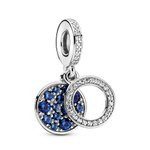Pandora ékszer Ezüst függő charm kék kövekkel 799186C01