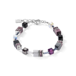Coeur de Lion GeoCUBE ónix lila hematit karkötő 5011/30-0824