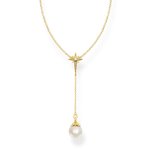 Thomas Sabo Aranyozott ezüst nyaklánc csillaggal tenyésztett gyönggyel KE1986-445-14-L45v