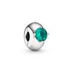 Pandora ékszer Ezüst szilikonos klip zöld kővel 799204C03