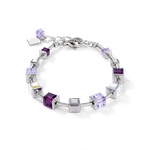 Coeur de Lion GeoCUBE lila rózsaszín ezüst karkötő 4996/30-0824
