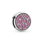 Pandora ékszer Pink pávé kör reflexions ezüst klip charm 799362C01