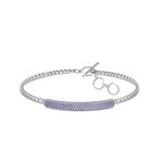 Swarovski Ezüst színű karkötő lila swarovski kristályokkal 5406993