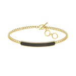Swarovski Arany színű karkötő fekete swarovski kristállyal 5406996