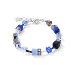 Coeur de Lion GeoCUBE kék szürke fekete karkötő 4014/30-0712