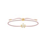 Thomas Sabo Állítható textil karkötő aranyozott virággal LS119-379-19-L20v