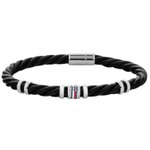 Tommy Hilfiger Fekete csavart bőr karkötő 2790199S