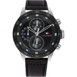 Tommy Hilfiger Trent fekete bőrszíjas férfi óra 1791810