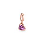 Pandora ékszer Rozé lila pávé szív charm 789404C03