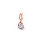 Pandora ékszer Rozé halvány kék pávé szív charm 789404C01