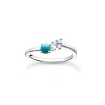Thomas Sabo Ezüst nyitott gyűrű türkizzel és cirkóniával 