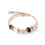 Coeur de Lion GeoCUBE rozé színű karkötő ónixszal és howlittal 5052/30-1314