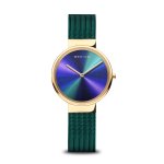 Bering Classic női óra arany színű tokkal zöld szíjjal 19031-828