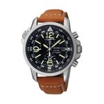 Seiko Prospex Solar kronográf barna bőr szíjas férfi karóra SSC081P1