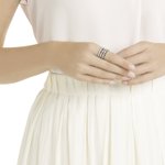 Swarovski Lollypop rozé gyűrű fekete fehér kristályokkal 