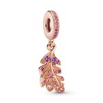 Pandora ékszer Tölgyfa levél függő rozé charm 789552C01