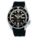Seiko 5 Sports Suit Style fekete szilikon szíjas férfi óra SRPD73K2