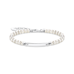 Thomas Sabo Tenyésztett gyöngy karkötő gravírozható ezüst lappal A2042-082-14-L19v