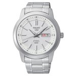 Seiko SEIKO 5 ezüst szíjas fehér számlapos férfi óra SNKM83K1