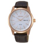 Seiko Bőrszíjas rózsaarany solar férfi karóra SNE530P1