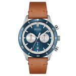 Boss Santiago barna bőrszíjas dual time férfi óra 1513860