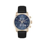 Boss Skymaster fekete bőrszíjas rozé tokos kronográf férfi óra 1513783