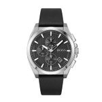 Boss Grandmaster fekete bőrszíjas férfi óra 1513881