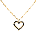 PD Paola Black heart aranyozott ezüst nyaklánc CO01-221-U
