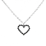 PD Paola Black heart ezüst nyaklánc CO02-221-U