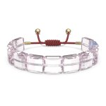 Swarovski Letra rózsaszín kristály karkötő virággal 5614974