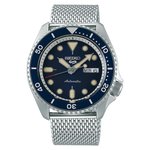 Seiko 5 Sports ezüst színű kék számlapos férfi óra SRPD71K1