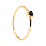 PD Paola Black heart aranyozott ezüst gyűrű 