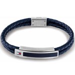 Tommy Hilfiger Duplasoros sötétkék fonott bőr férfi karkötő 2790356