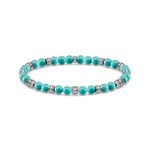 Thomas Sabo Türkiz és ezüst gumis karkötő 