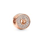 Pandora ékszer Pávé és szív évfordulós rozé charm 781977C01