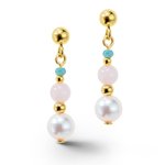 Coeur de Lion Kristály gyöngyház arany színű fülbevaló 6025/21-1522