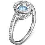 Swarovski Ezüst színű gyűrű mozgó kék swarovski kristállyal 