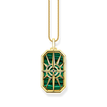 Thomas Sabo Nagy aranyozott ezüst iránytű medál zöld lappal PE869-140-6