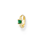 Thomas Sabo Fél pár aranyozott ezüst fülbevaló zöld kővel CR691-971-7