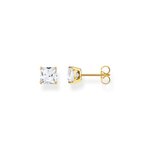 Thomas Sabo Aranyozott ezüst fülbevaló szögletes fehér kővel H2174-414-14
