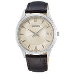 Seiko Noble csontszínű bőrszíjas férfi quartz karóra SUR421P1