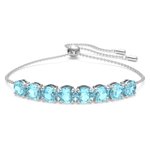 Swarovski Exalta ezüst színű állítható karkötő kék kristállyal 5643755