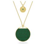 Swarovski Ginger arany tónusú dupla nyaklánc zöld kristállyal 5642947