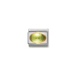 Nomination Ovális peridot arany foglalatban charm 030504-05